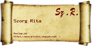 Szorg Rita névjegykártya